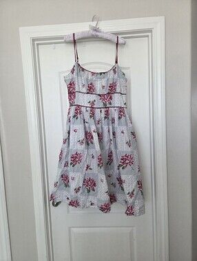 Lazybones Retro Vintage 1950's Style Repro Dress Floral Print XL Rockabilly